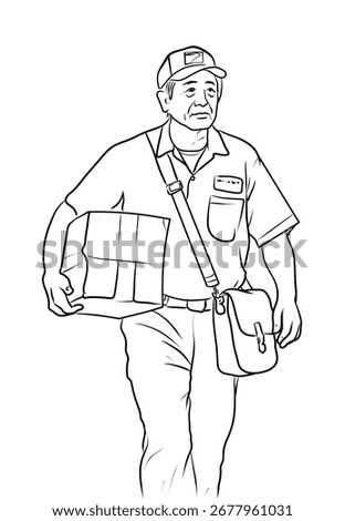 the postman with the parcel