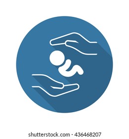 Postnatal Care Icon with Shadow. Flat Design. Isolated Illustration.