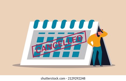 Postpone Calendar Event Meeting Trip Closed Stock Illustration ...