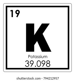 Potassium Chemical Element Periodic Table Science Stock Illustration ...