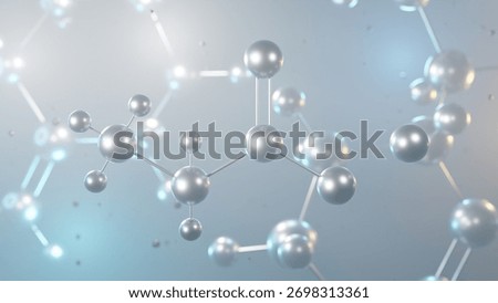 potassium propanoate molecular structure, 3d model molecule, e283 structural chemical formula view from a microscope