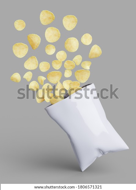 Download Potato Chips Packaging Mockup 3d Render Stock Illustration 1806571321