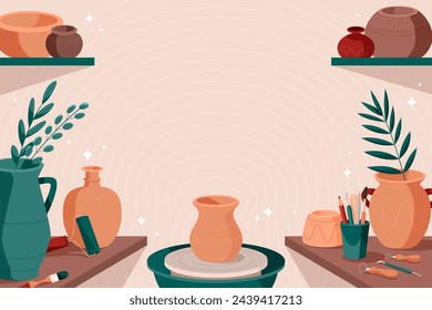 Pottery background in flat design - Powered by Shutterstock