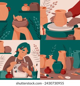 Pottery illustrations in flat design - Powered by Shutterstock