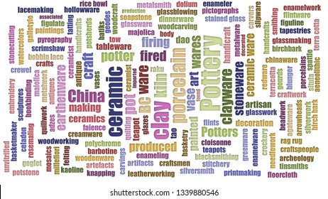 Pottery Word Cloud Mixed Isolated On Stock Illustration 1339880546 ...