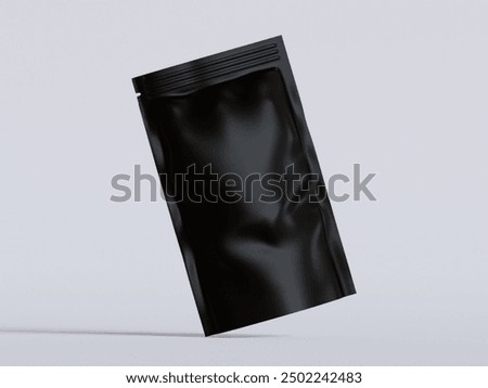 Pouch packaging on gray background