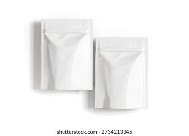 Pouch white color 3d render for mockup collection