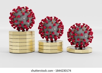 Pound Coin, United Kingdom Funding Grant For Covid-19 Cornavirus, 3D Illustration