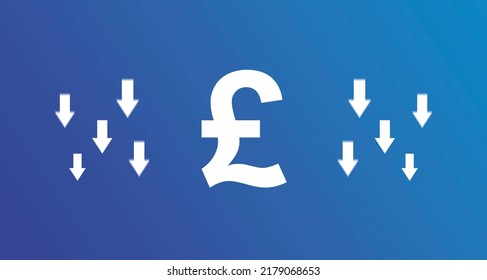 Pound Sterling Icon With Down Arrows