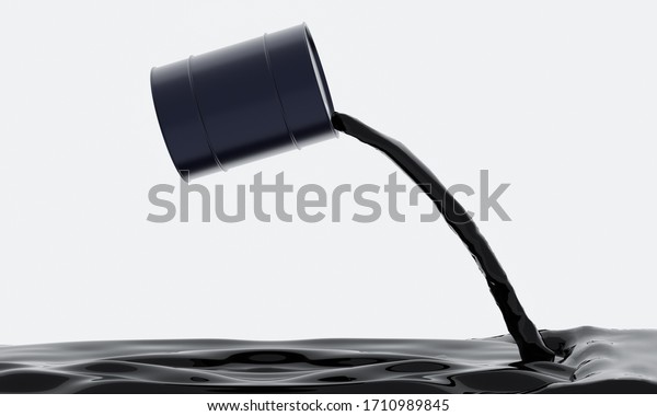 Pouring Crude Oil Black Barrel Isolated Stock Illustration 1710989845