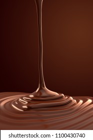 Pouring Hot Chocolate 3d Illustration