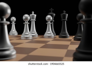 最小限のデザインでチェスをする際のチェス盤上のpov のイラスト素材 Shutterstock