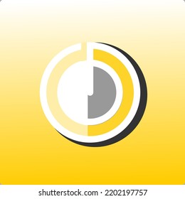 Power Button Icon With Yellow Gradation Background