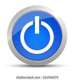 Power Icon Blue Button Stock Illustration 216596374 | Shutterstock