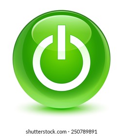 Power Icon Glassy Green Button Stock Illustration 250789891 | Shutterstock