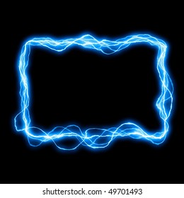 Power Lightning Or Neon Frame With Copyspace
