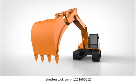 Power Shovel Closeup 3d Rendering