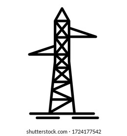 Power Station illustration black line icon design