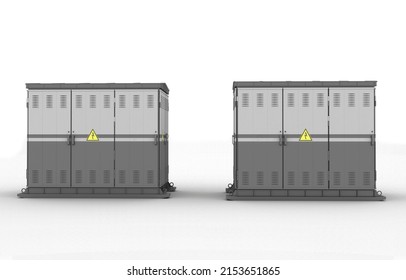 Power Supply Box On White Background, 3D Rendering.