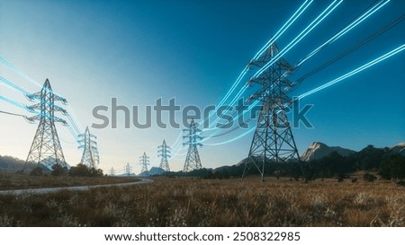 Similar – Image, Stock Photo energy field high voltage