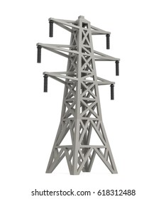 Power Transmission Tower Isolated 3d Rendering Stock Illustration ...