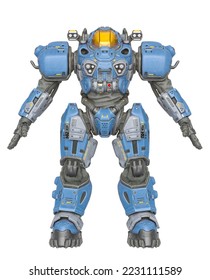 powered combat suit in a pose, 3d illustration