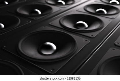 A Powerful Audio System. Array Of Speakers