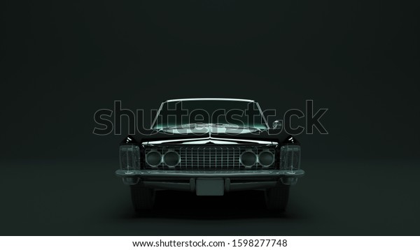 Powerful Black Gangster Luxury 1960\'s Style Car 3d\
illustration 3d\
render