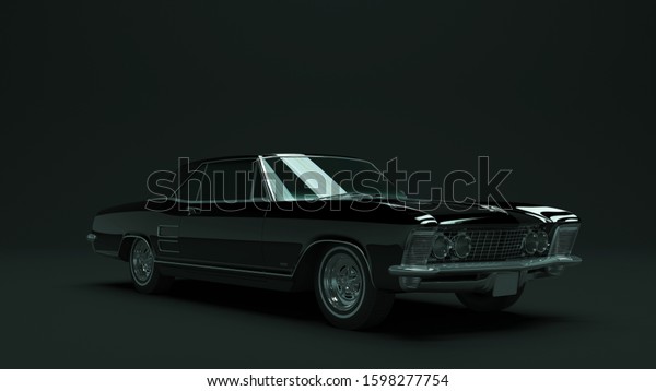 Powerful Black Gangster Luxury 1960\'s Style Car 3d\
illustration 3d\
render