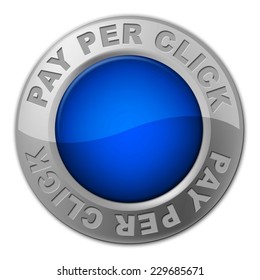 Ppc Button Representing Pay Per Click And Online Marketing