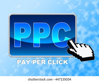 Ppc Button Showing Pay Per Click And Web Site