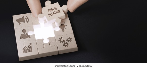 PR Public relations concept. Communication advertising marketing strategy. 3d illustration