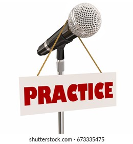 Practice Sign Microphone Presentation Speaker Rehearsal 3d Illustration