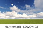 Prairie, sky and clouds. 3D rendering. 3D illustration.