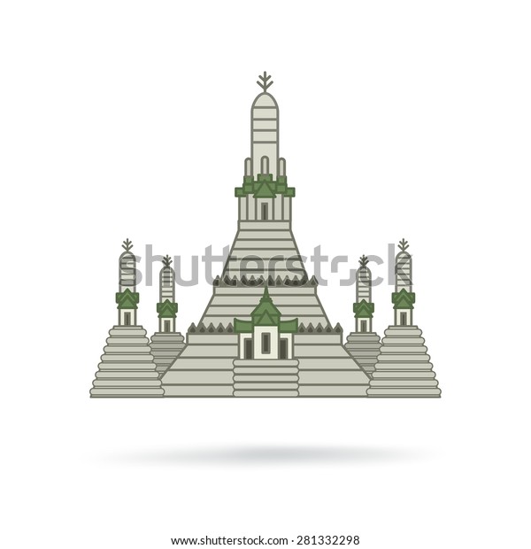 Prang Wat Arun Bangkok Thailand Stock Illustration 281332298 | Shutterstock