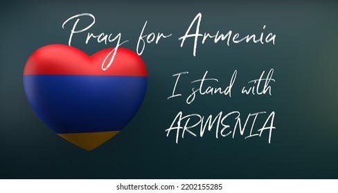 Pray For Armenia, Stand With Armenia, Stop War In Armenia, 3D Work And 3D Illustration