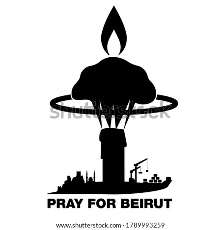 Pray for Beirut. Icon to support the explosion in the port of Beirut, Lebanon. Solidarity.