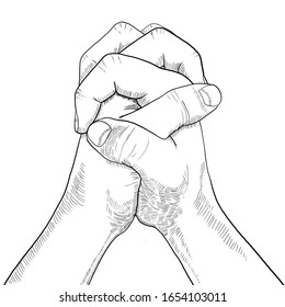 Praying Hands Drawing Image Hd Stock Illustration 1654103011 | Shutterstock