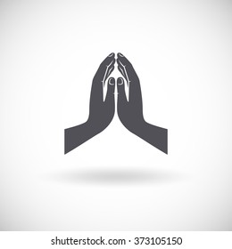 Similar Images, Stock Photos & Vectors of black praying hands icon ...