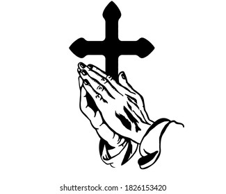 Praying Hands Illustration Symbol Religion Stock Illustration ...