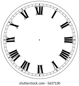 Precision Roman Clock Face Template