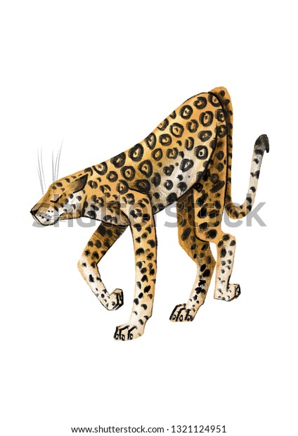 略奪的ジャガー 捕食動物 ハンター 子ども用イラスト 様式化された図面 のイラスト素材