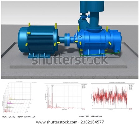 predictive maintenance vibration 3D illustration