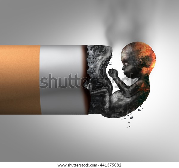 妊娠中の胎児の灰が人間の胎児の形をしたたばこや 3dイラスト エレメントを持つ危険な喫煙習慣のシンボルを持つ 妊娠と喫煙による出産前の出産前の出産前の健康上のリスク のイラスト素材