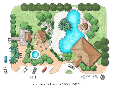 Preliminary Design Draft Layout Plan Clubhouse Stock Illustration ...