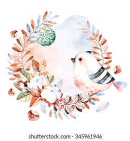 Download Wreath Watercolor Birds High Res Stock Images Shutterstock