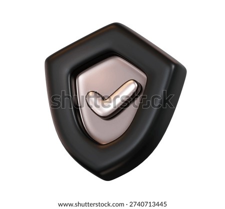 Premium 3d shield icon with checkmark symbol for cyber security data protection privacy safety and guaranteed insurance system concept isolated on background