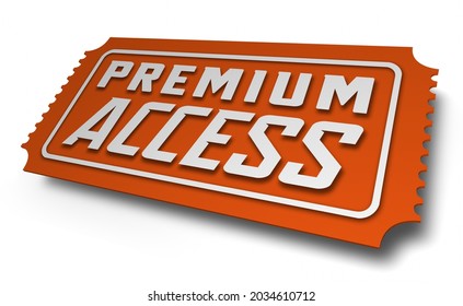 Premium Access Ticket Exclusive Pass Admission Event 3d Illustration