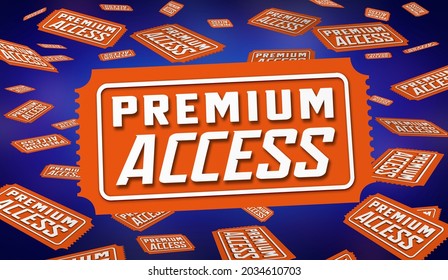 Premium Access Tickets Passes Exclusive Event Admission 3d Illustration