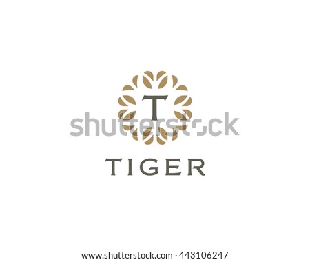 Premium monogram letter T initials logo. Universal symbol icon design. Luxury abc leaf logotype.